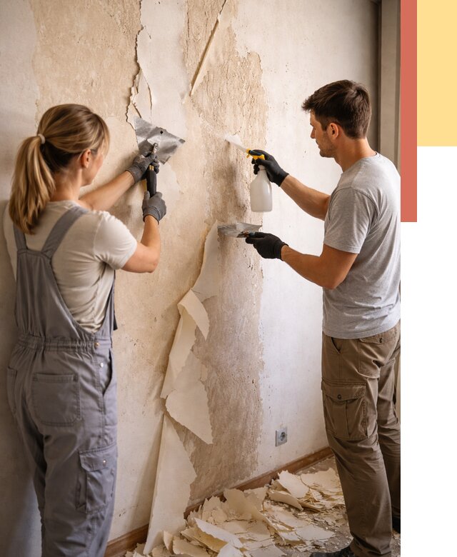 Снятие старых обоев в Урае от 5471 руб. под ключ недорого | ОТДЕЛОЧНИК-Урй