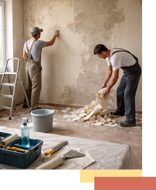 Снятие старых обоев в Урае быстро и качественно