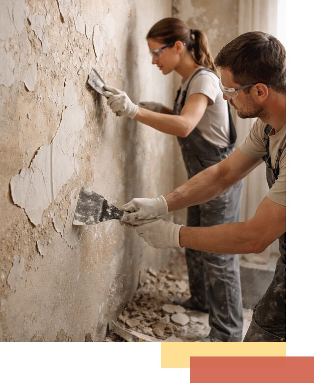 Снятие старой шпаклевки и подготовка поверхностей в Урае