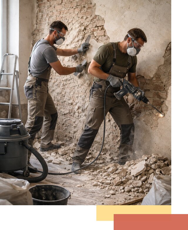 Демонтаж штукатурки со стен в Урае быстро и аккуратно