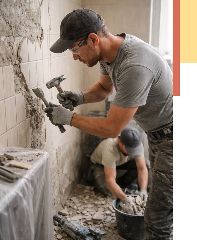 Демонтаж плитки со стен в Урае от 886 руб. — быстро и недорого | ОТДЕЛОЧНИК-Урй