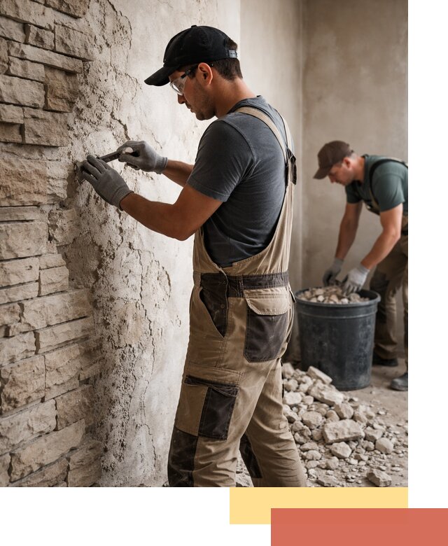 Демонтаж декоративного камня в Урае профессионально и безопасно