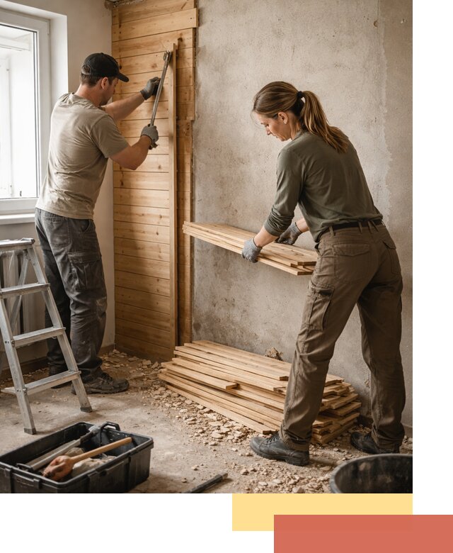 Демонтаж вагонки со стен в Урае — профессиональный демонтаж