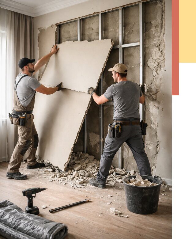 Демонтаж гипсокартона со стен в Урае от 365 руб. — услуги демонтажа | ОТДЕЛОЧНИК-Урй