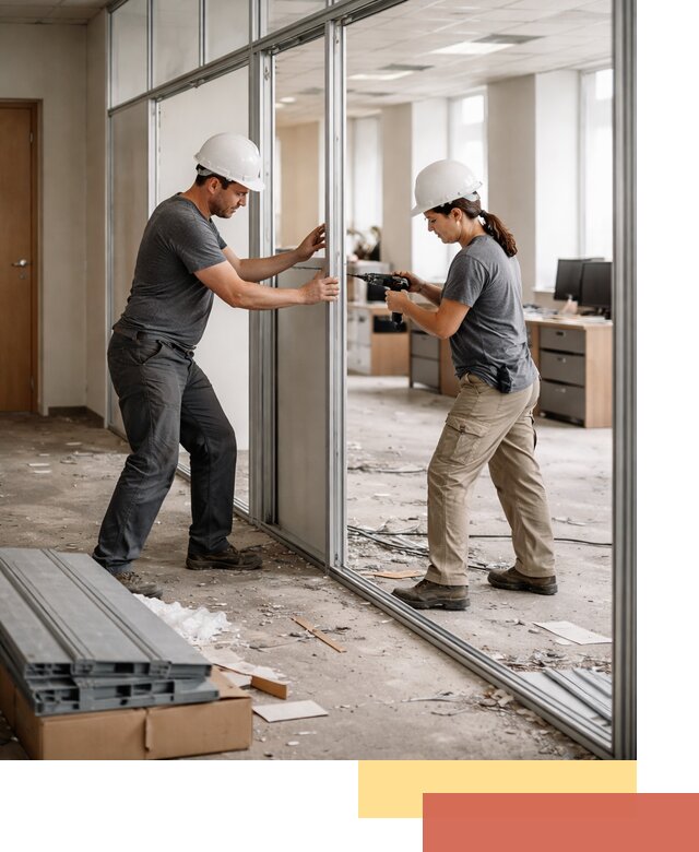 Демонтаж алюминиевых перегородок в Урае быстро и аккуратно