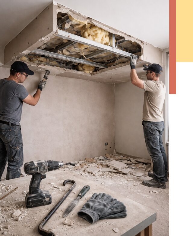 Демонтаж короба из гипсокартона в Урае от 1584 руб. — быстро и недорого | ОТДЕЛОЧНИК-Урй