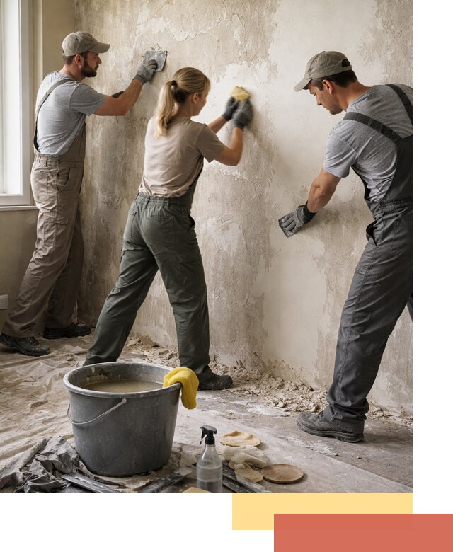 Очистка стен от клея и грунтовки в Урае качественно и быстро