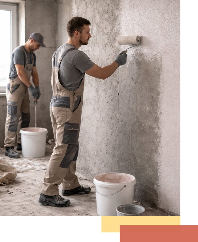 Нанесение бетоноконтакта на стены в Урае для последующей отделки