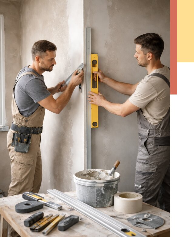 Выведение углов стен в Урае от 1928 руб. быстро и недорого | ОТДЕЛОЧНИК-Урй