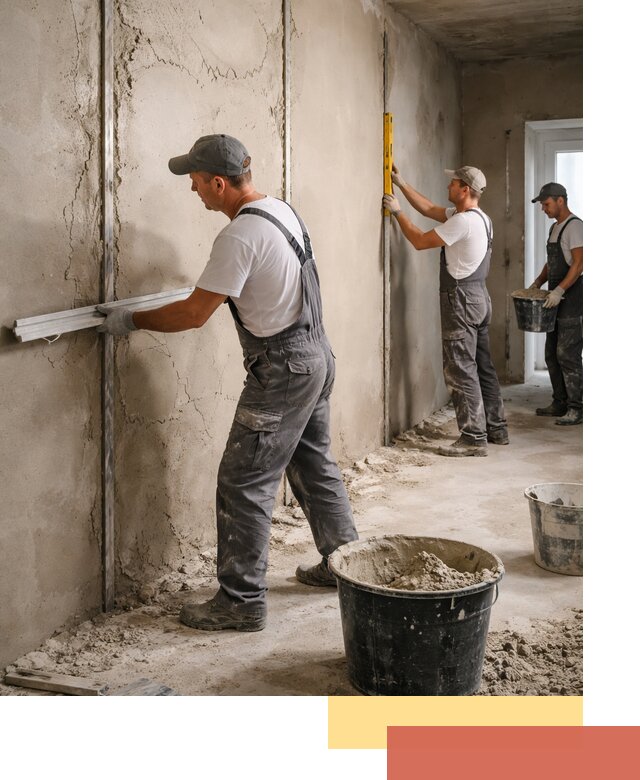 Штукатурка стен по маякам в Урае — точная и ровная поверхность