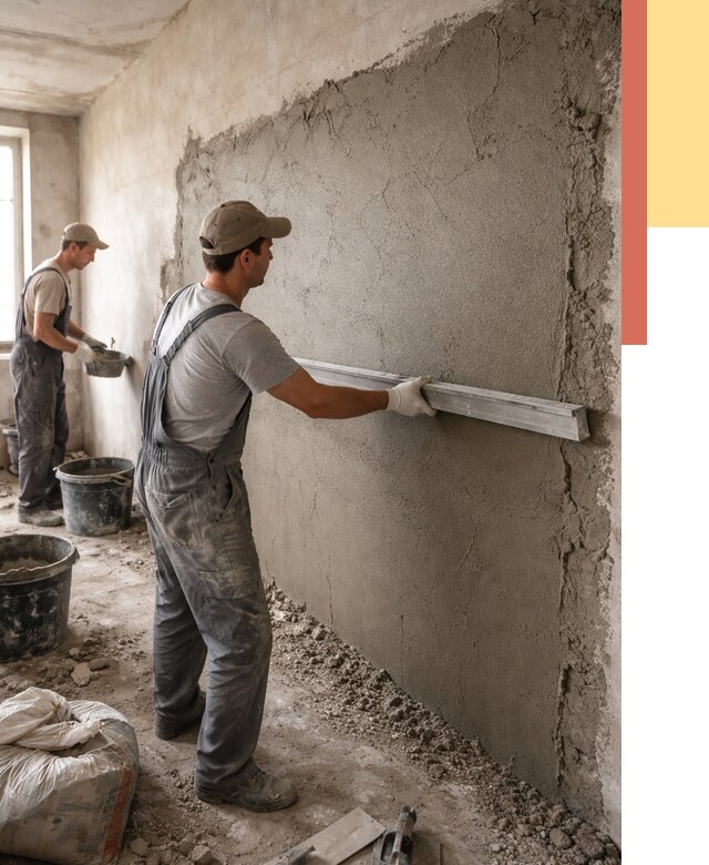 Цементная штукатурка стен в Урае от 4689 руб/м2 — быстро и недорого | ОТДЕЛОЧНИК-Урй