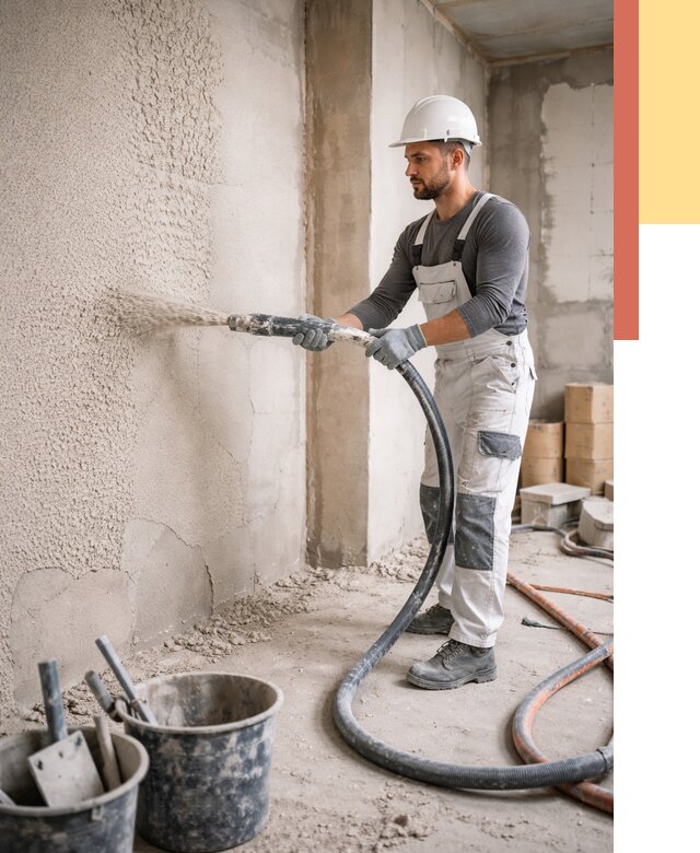 Машинная штукатурка стен в Урае под ключ от 6774 руб./м2 | ОТДЕЛОЧНИК-Урй