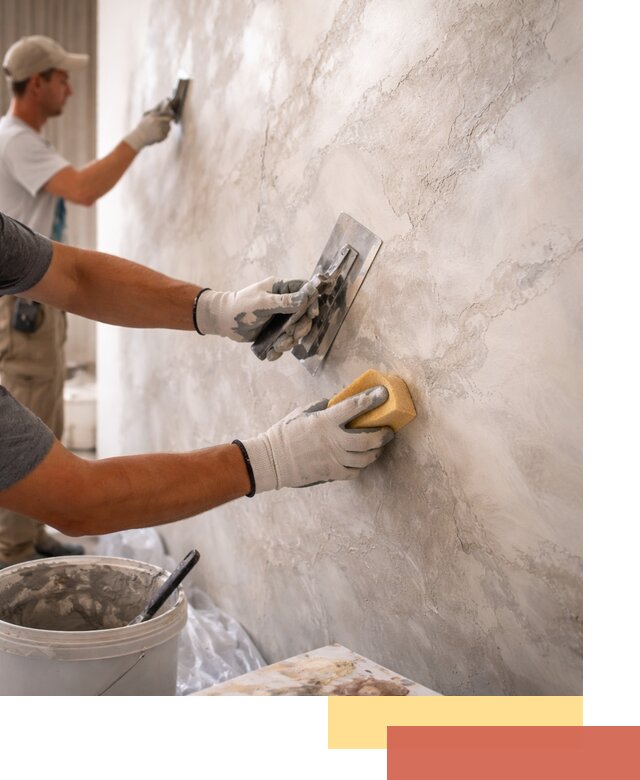 Декоративная штукатурка под мрамор в Урае для стен и потолков