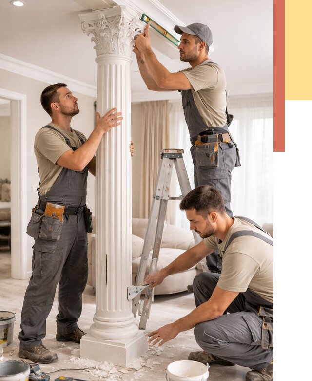 Установка декоративных колонн в Урае от 12505 руб. под ключ | ОТДЕЛОЧНИК-Урй