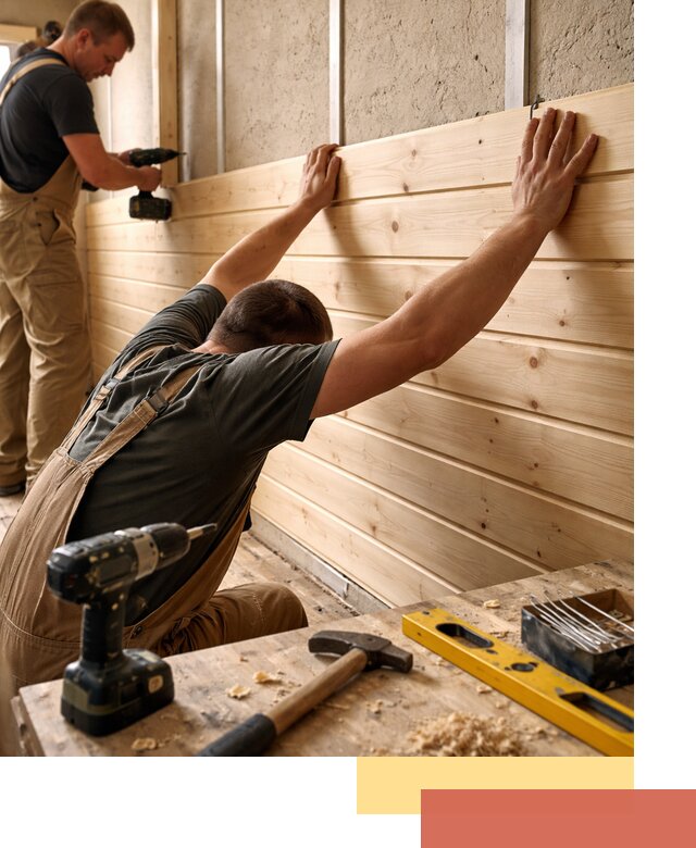 Монтаж деревянной вагонки на стены в Урае быстро и качественно