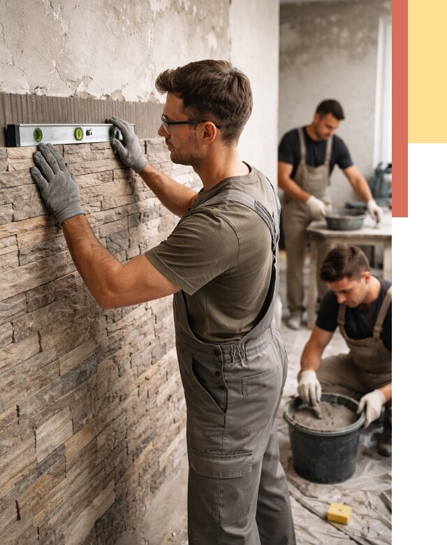 Монтаж искусственного камня в Урае от 4689 руб. под ключ | ОТДЕЛОЧНИК-Урй