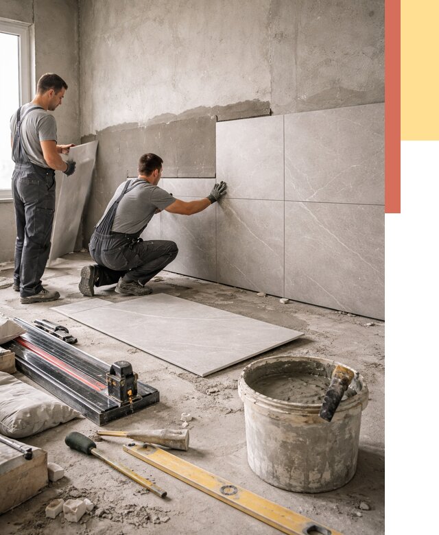 Облицовка стен керамогранитом в Урае от 4377 руб./м² — услуги под ключ | ОТДЕЛОЧНИК-Урй