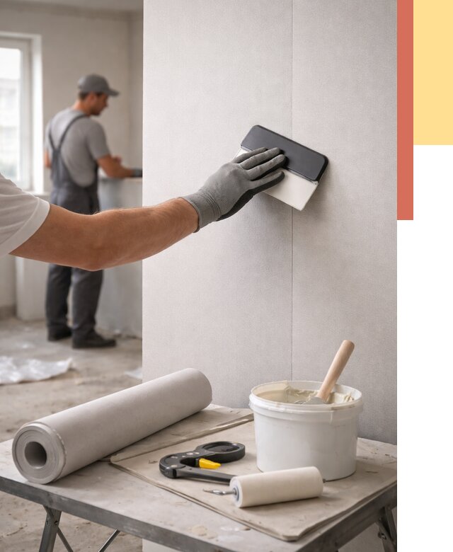 Поклейка обоев под покраску в Урае от 3647 руб. за м2 | ОТДЕЛОЧНИК-Урй