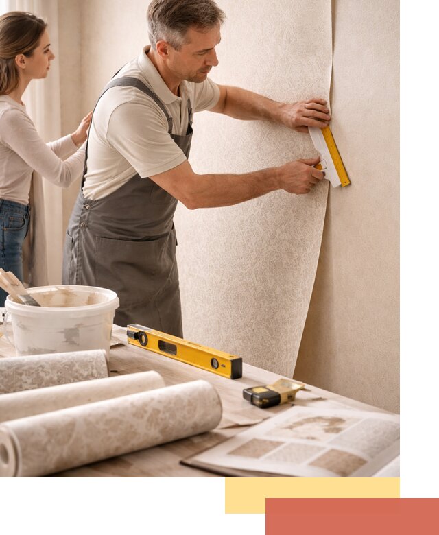 Поклейка обоев с подбором рисунка в Урае