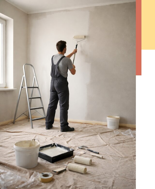 Покраска стен моющейся краской в Урае от 365 руб./м² — быстро и недорого | ОТДЕЛОЧНИК-Урй