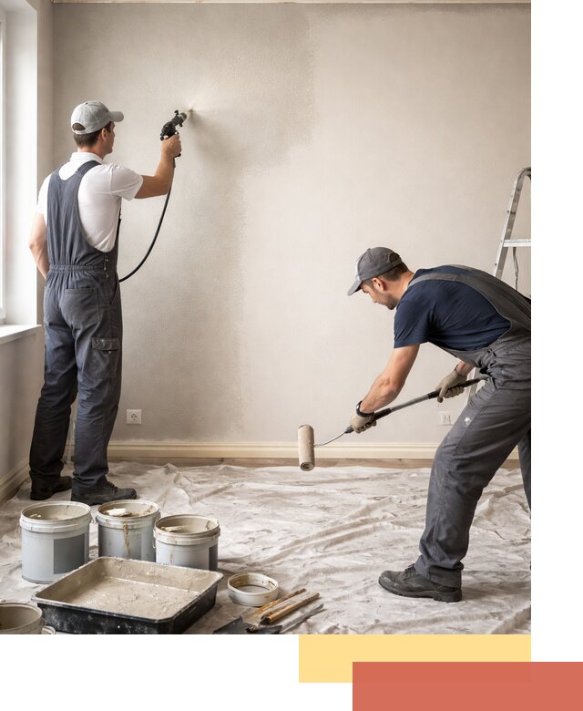 Покраска стен моющейся краской и защита поверхностей в Урае