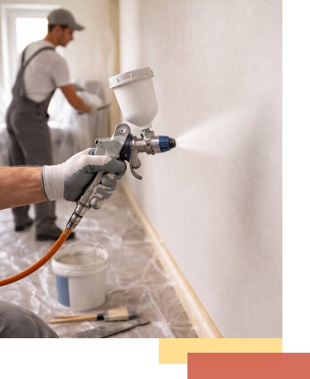 Покраска стен краскопультом в Урае быстро и качественно