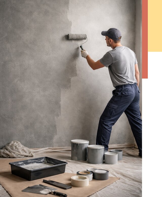 Покраска стен под бетон в Урае от 677 руб. за м2 — быстро и недорого | ОТДЕЛОЧНИК-Урй