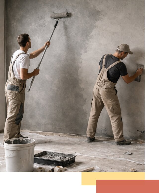 Покраска стен под бетон в Урае профессионально и недорого