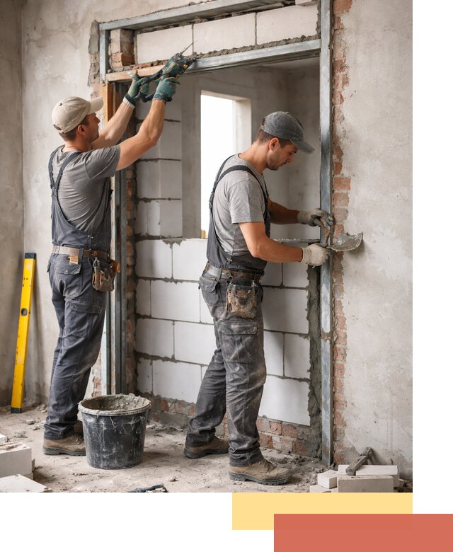 Закладка дверного проема под ключ в Урае: демонтаж, монтаж, отделка