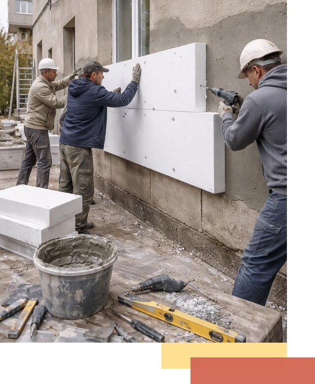 Утепление наружных стен пенопластом в Урае