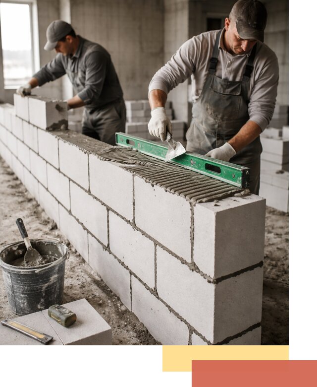 Кладка перегородок из газобетона в Урае быстро и качественно