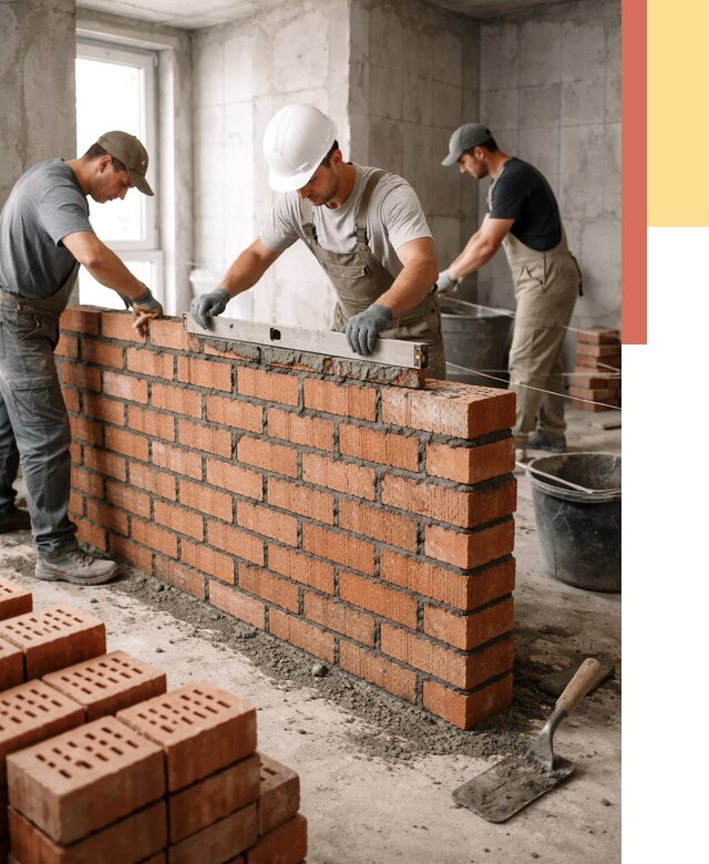 Кладка перегородок из кирпича в Урае от 3647 руб. за м² | ОТДЕЛОЧНИК-Урй