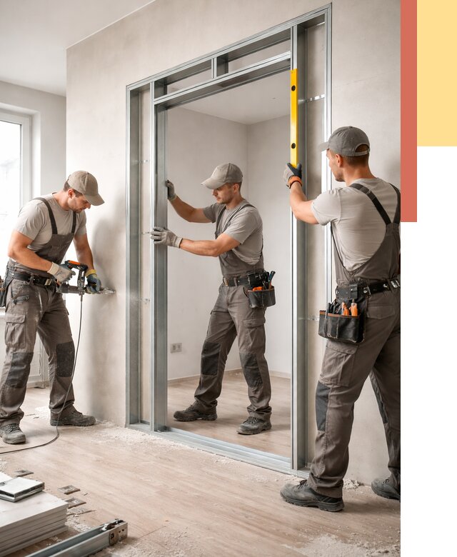 Устройство дверного проема в перегородке в Урае от 4689 руб. под ключ | ОТДЕЛОЧНИК-Урй