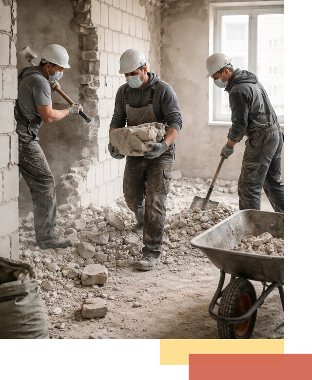 Демонтаж блочных перегородок в Урае быстро и аккуратно