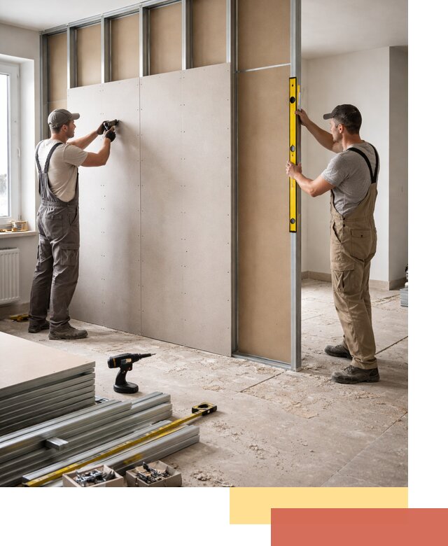 Зонирующая перегородка из гипсокартона под ключ в Урае