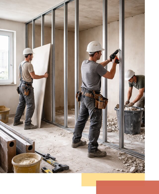 Перенос гипсокартонной перегородки в Урае профессионально и быстро