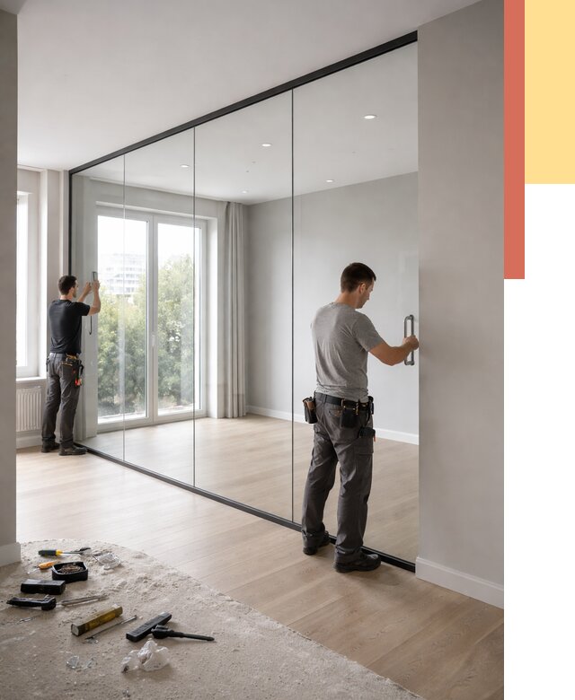 Изготовление стеклянных перегородок в Урае от 12870 руб. под ключ | ОТДЕЛОЧНИК-Урй