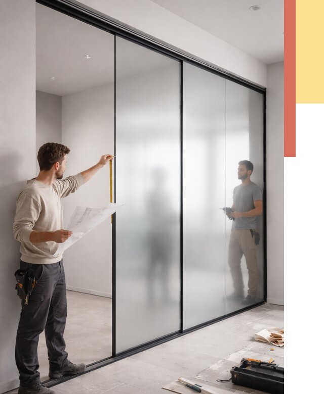 Матовые стеклянные перегородки в Урае от 8858 руб. — монтаж и установка | ОТДЕЛОЧНИК-Урй