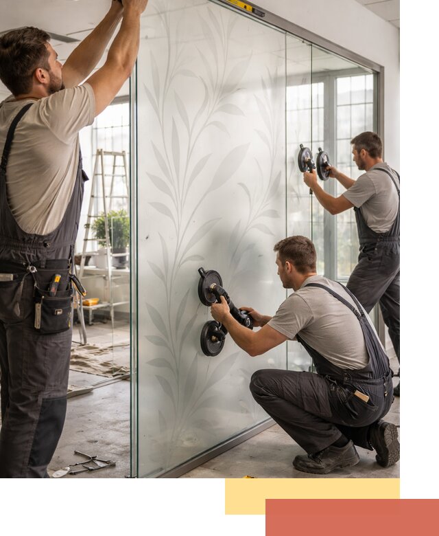 Стеклянные перегородки с рисунком на заказ в Урае