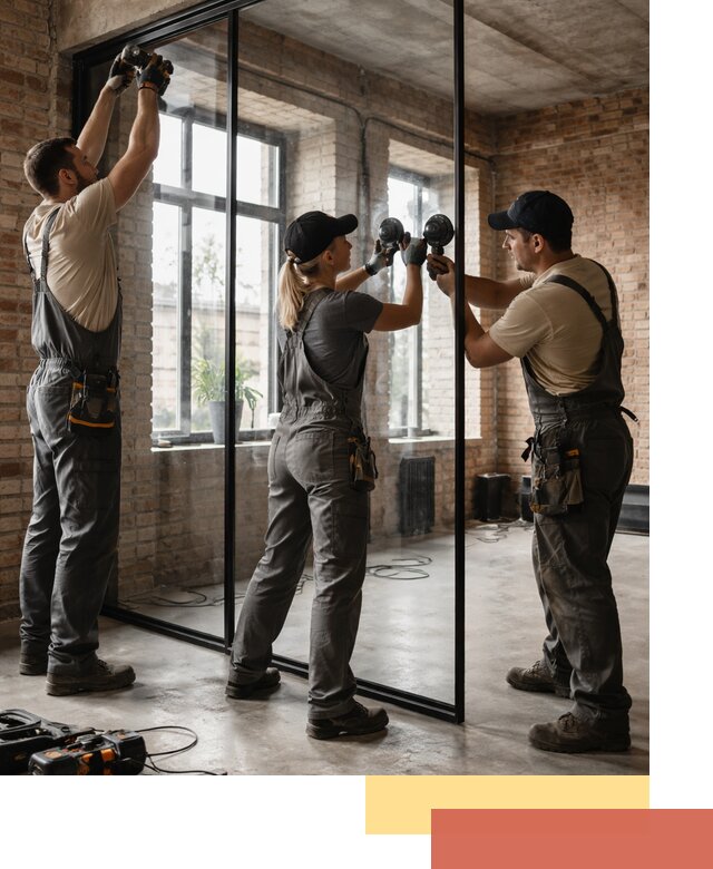 Стеклянные перегородки лофт — изготовление и монтаж в Урае