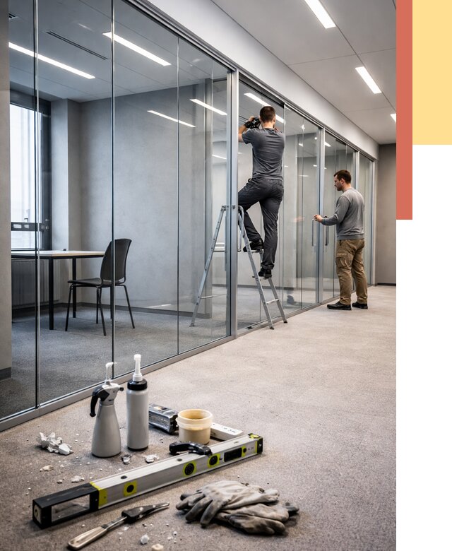 Стеклянные офисные перегородки в Урае от 8858 руб. — монтаж и установка | ОТДЕЛОЧНИК-Урй