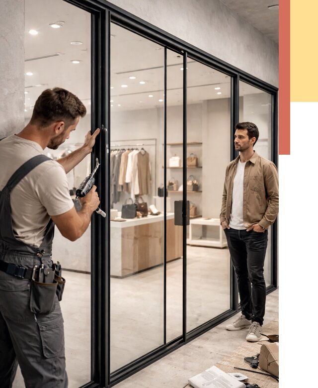 Стеклянные перегородки для магазинов в Урае от 8545 руб. под ключ | ОТДЕЛОЧНИК-Урй