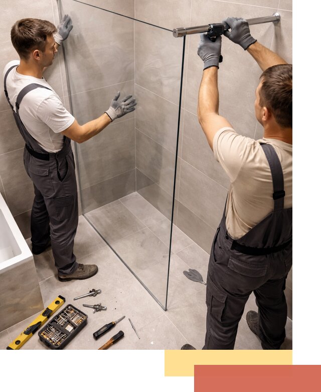 Стеклянные перегородки для душа в Урае — изготовление и монтаж