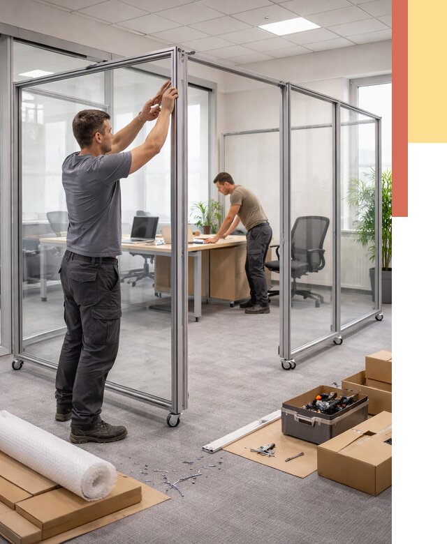 Мобильные офисные перегородки в Урае от 13026 руб. — установка под ключ | ОТДЕЛОЧНИК-Урй