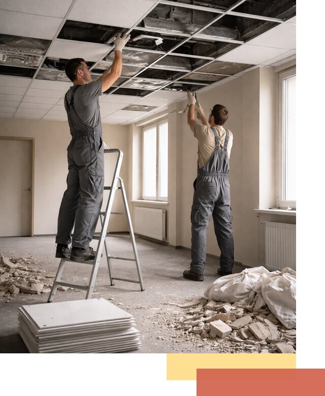 Демонтаж потолков Армстронг профессионально в Урае