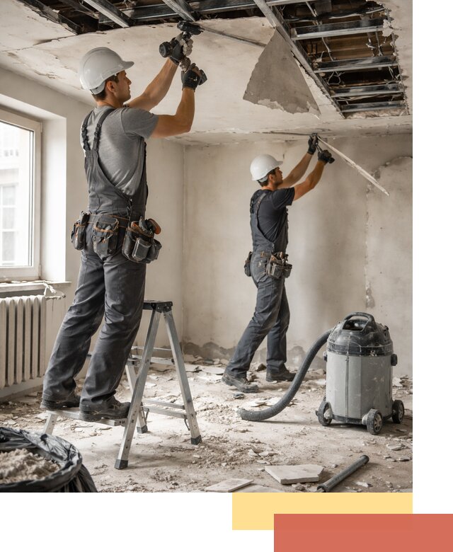 Демонтаж гипсокартонного потолка в Урае быстро и аккуратно