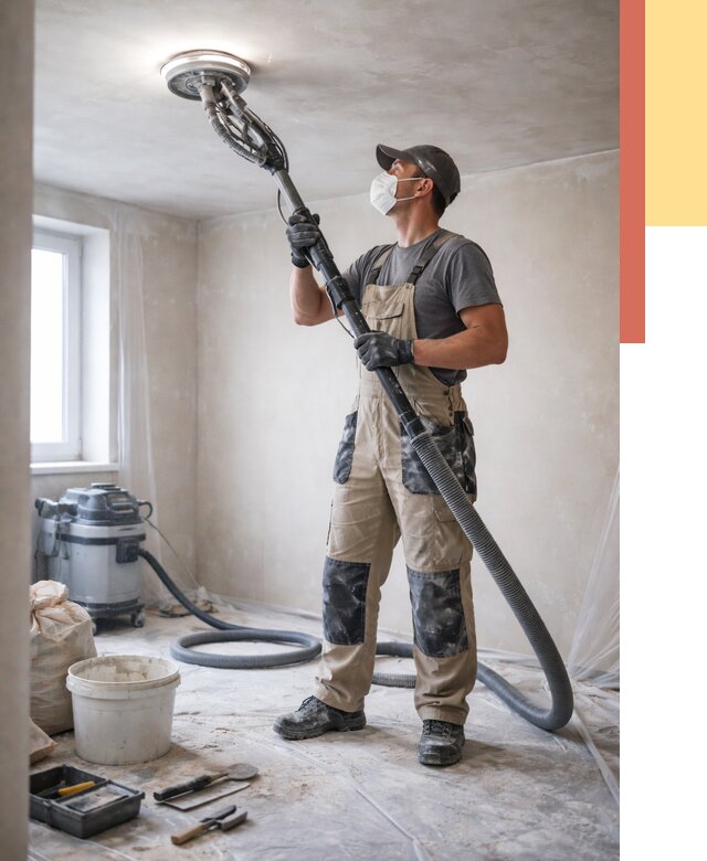 Шлифовка потолка в Урае от 3647 руб. — услуги шлифования потолка | ОТДЕЛОЧНИК-Урй