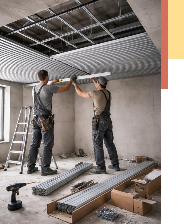 Монтаж реечного потолка в Урае от 4689 руб. под ключ | ОТДЕЛОЧНИК-Урй