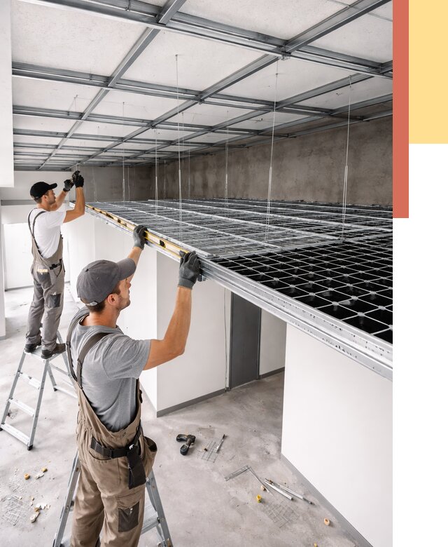 Монтаж потолка грильято в Урае от 469 руб./м² — быстрая сборка под ключ | ОТДЕЛОЧНИК-Урй