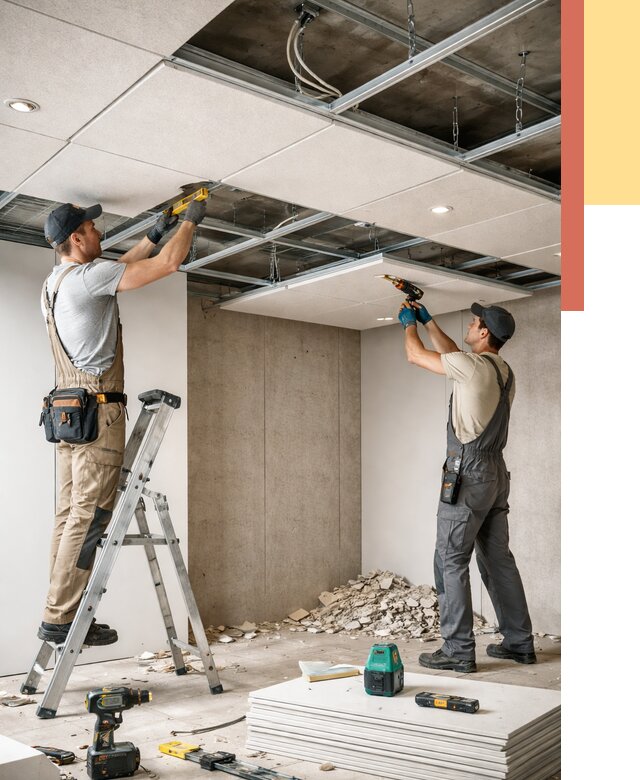 Монтаж акустического потолка в Урае от 6774 руб/м2 — быстро и недорого | ОТДЕЛОЧНИК-Урй